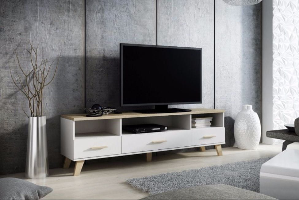 eoshop TV stolík Lotta, 180 cm (3S3K), biela